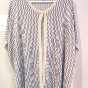 CHICO'S CHEVRON STRIPED PONCHO